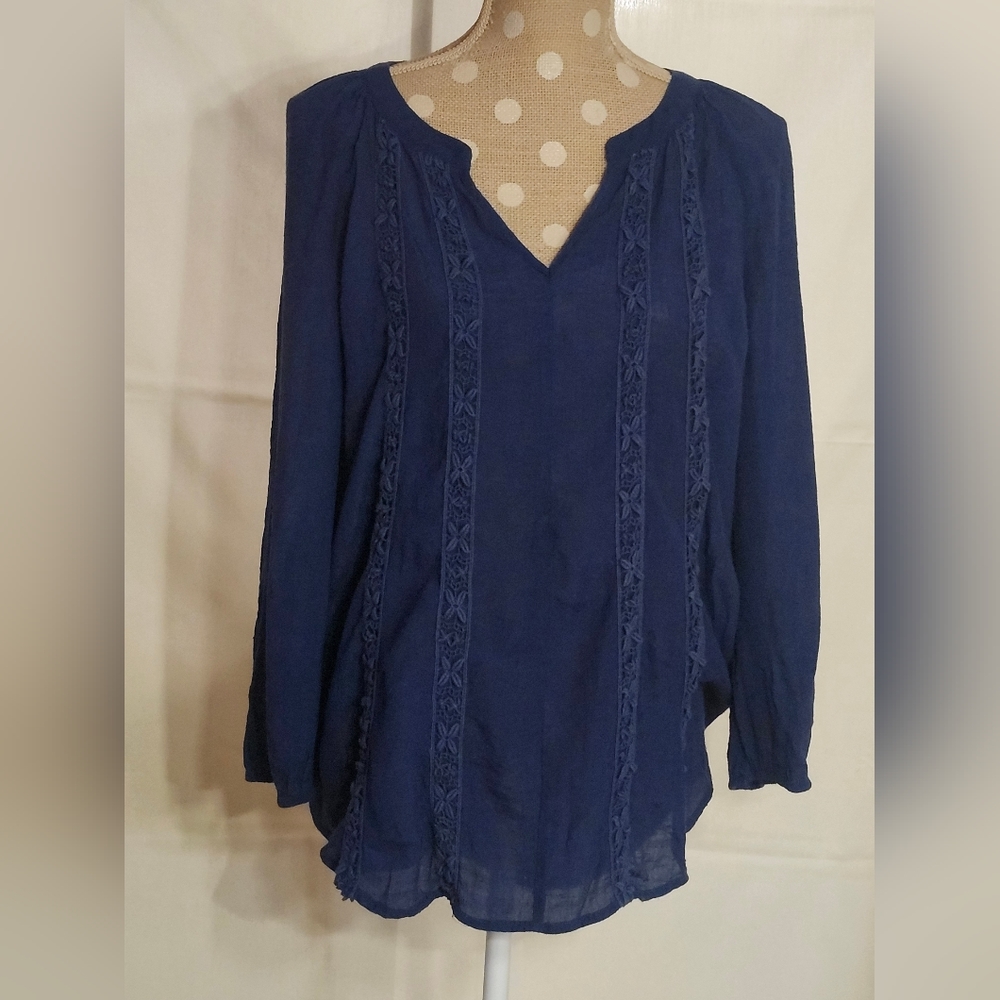 New York Clothing Co. sheer boho tunic